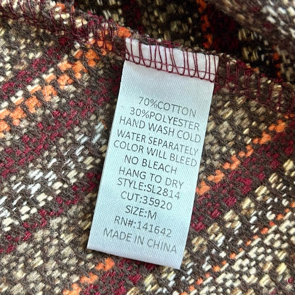 She & Sky retro brown tweed twill boho bohemian dress juniors size medium - Picture 11 of 16